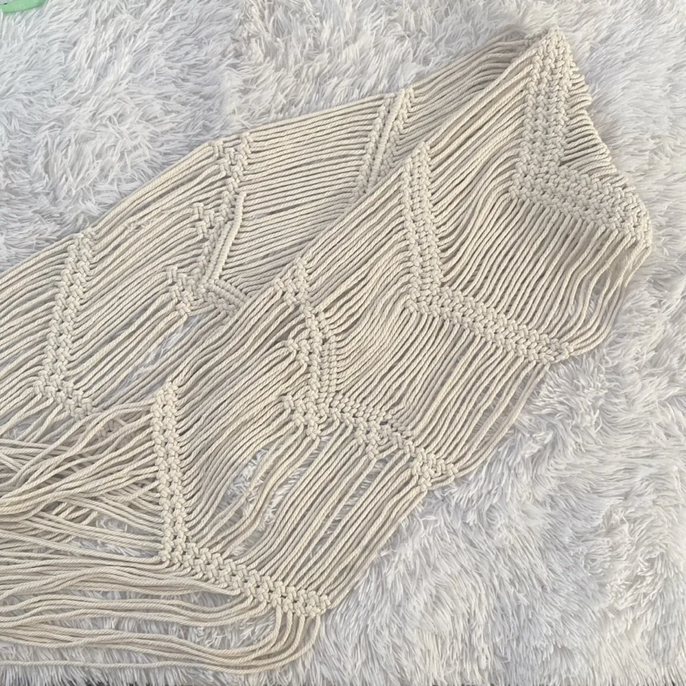 90’s macrame table runner or wall decor